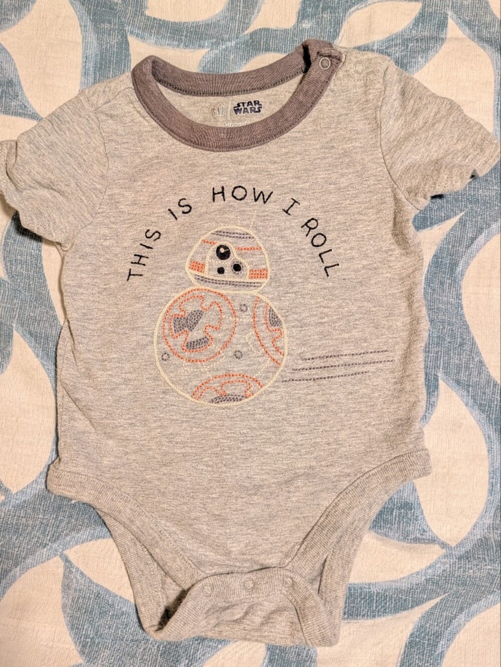 GAP Baby Gray Star Wars BB8 Graphic Bodysuit